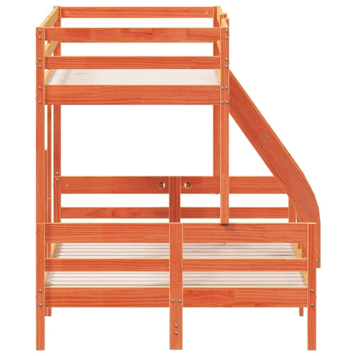 Pat supraetajat 80x200/120x200 cm maro ceruit lemn masiv de pin - WALTI WALTI