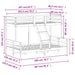 Pat supraetajat 80x200/120x200 cm maro ceruit lemn masiv de pin - WALTI WALTI