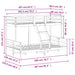 Pat supraetajat 90x200/120x200 cm maro ceruit lemn masiv de pin - WALTI WALTI