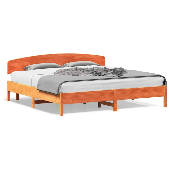 Cadru de pat fără saltea, maro ceruit 180x200 cm lemn masiv pin - WALTI WALTI