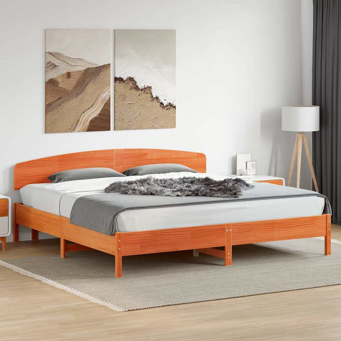 Cadru de pat fără saltea, maro ceruit 180x200 cm lemn masiv pin - WALTI WALTI