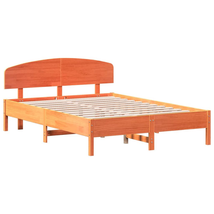 Cadru pat fără saltea, maro ceruit, 160x200 cm, lemn masiv pin WALTI