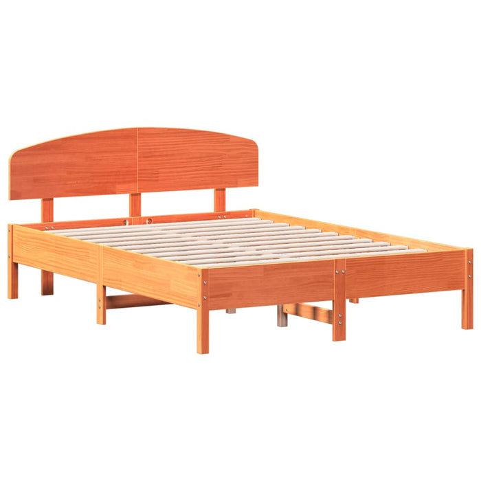 Cadru pat fără saltea, maro ceruit, 140x190 cm, lemn masiv pin - WALTI WALTI