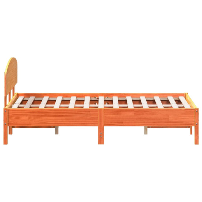 Cadru pat fără saltea, maro ceruit, 140x190 cm, lemn masiv pin - WALTI WALTI
