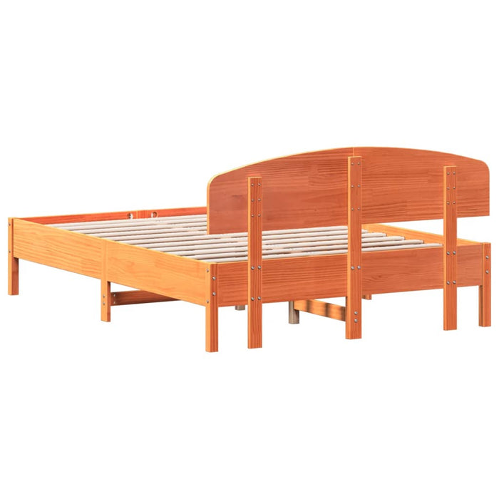 Cadru pat fără saltea, maro ceruit, 120x190 cm, lemn masiv pin - WALTI WALTI