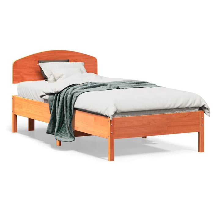 Cadru pat fără saltea, maro ceruit, 75x190 cm, lemn masiv pin - WALTI WALTI