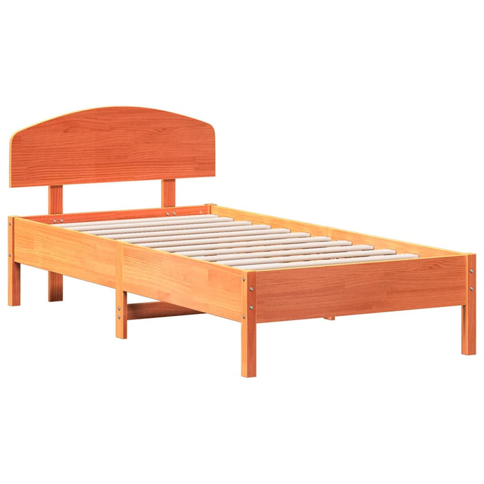 Cadru pat fără saltea, maro ceruit, 75x190 cm, lemn masiv pin - WALTI WALTI