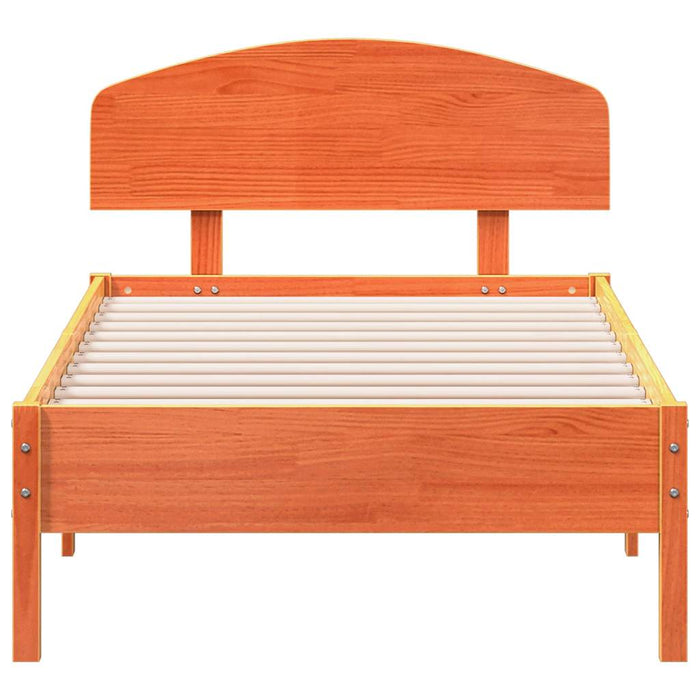 Cadru pat fără saltea, maro ceruit, 75x190 cm, lemn masiv pin - WALTI WALTI