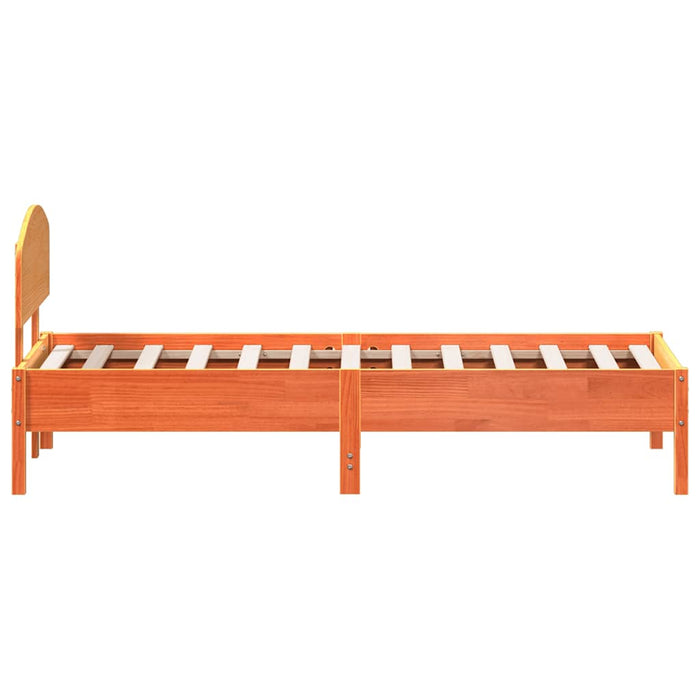 Cadru pat fără saltea, maro ceruit, 75x190 cm, lemn masiv pin - WALTI WALTI