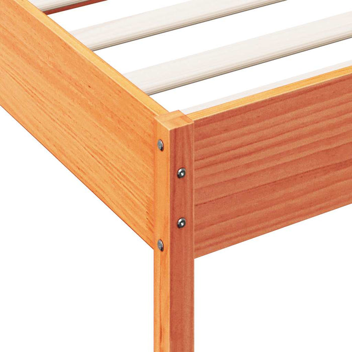 Cadru pat fără saltea, maro ceruit, 75x190 cm, lemn masiv pin - WALTI WALTI