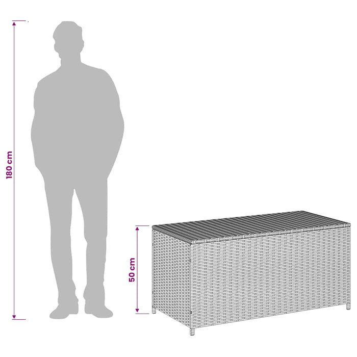 Ladă depozitare de grădină, bej combinat, 190 L, poliratan - WALTI WALTI