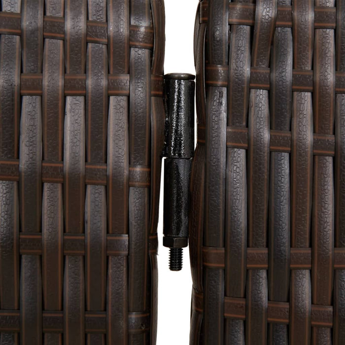 Separator de cameră cu 4 panouri, maro, poliratan - WALTI WALTI