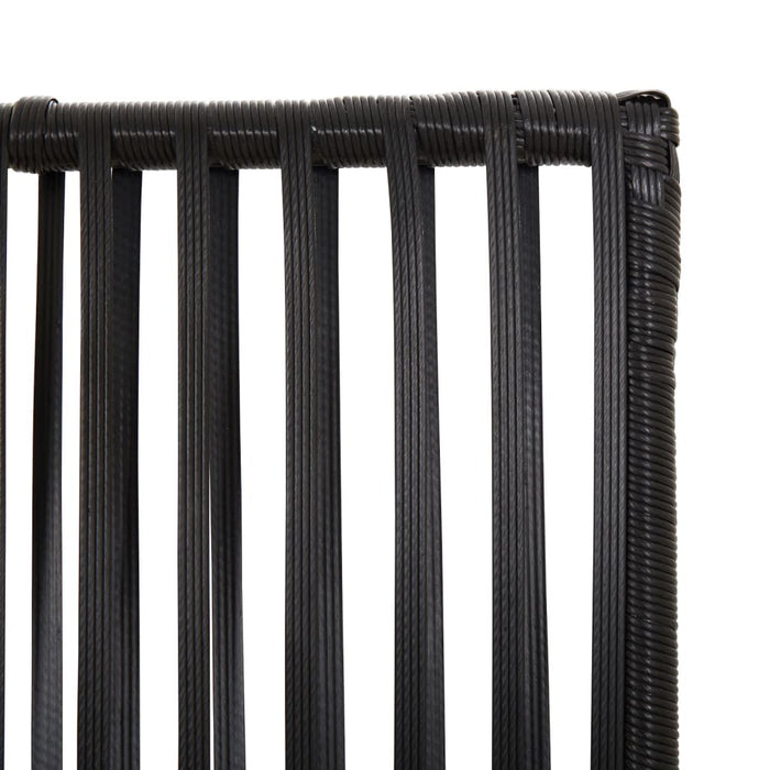 Separator de cameră cu 3 panouri, negru, poliratan WALTI