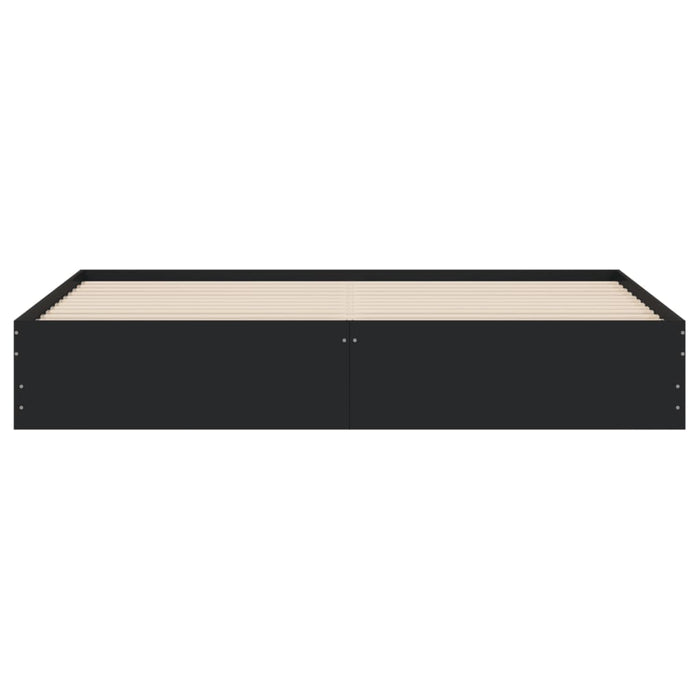 Cadru de pat cu sertare negru 200x200 cm lemn prelucrat WALTI