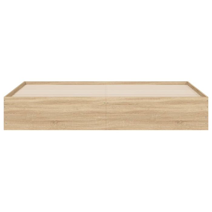 Cadru de pat cu sertare stejar sonoma 200x200 cm lemn prelucrat - WALTI WALTI