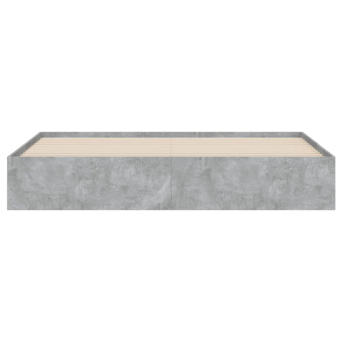 Cadru de pat cu sertare gri beton 200x200 cm lemn prelucrat - WALTI WALTI