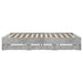Cadru de pat cu sertare gri beton 200x200 cm lemn prelucrat - WALTI WALTI