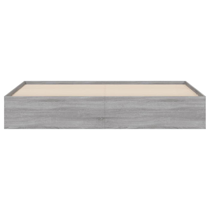 Cadru de pat cu sertare gri sonoma 200x200 cm lemn prelucrat - WALTI WALTI