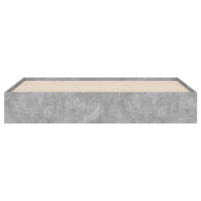 Cadru de pat cu sertare, gri beton, 160x200 cm, lemn prelucrat - WALTI WALTI