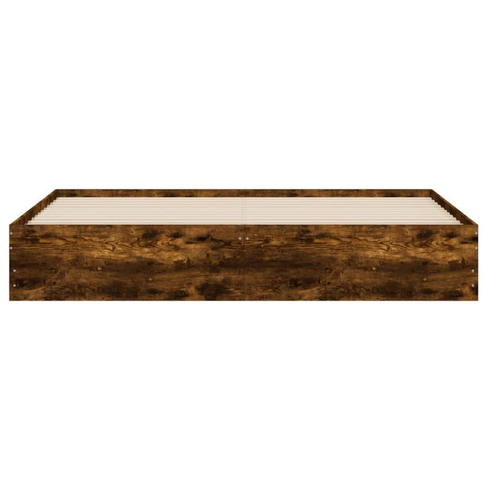 Cadru de pat cu sertare stejar fumuriu 160x200cm lemn prelucrat - WALTI WALTI