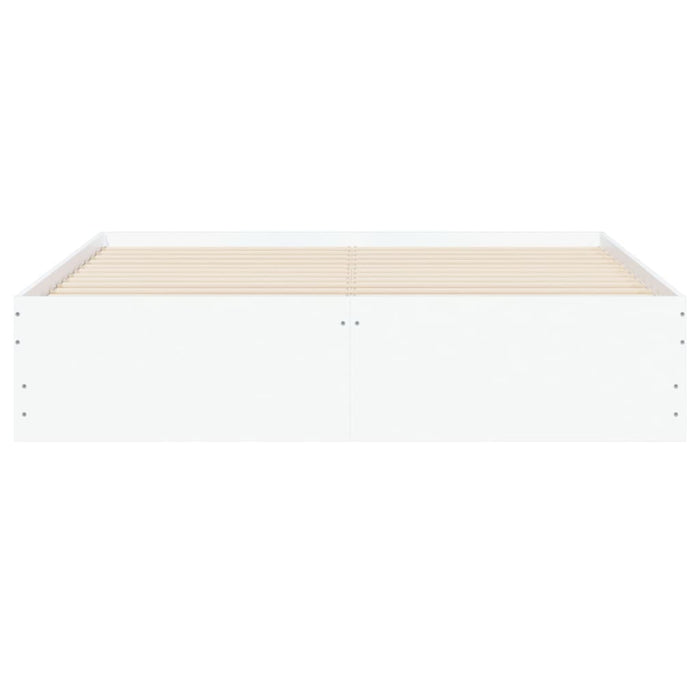 Cadru pat cu sertare alb extralucios 150x200 cm, lemn prelucrat WALTI