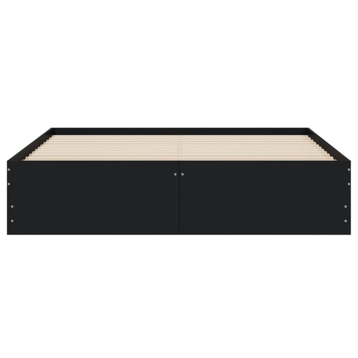 Cadru pat cu sertare negru extralucios 150x200cm lemn prelucrat WALTI