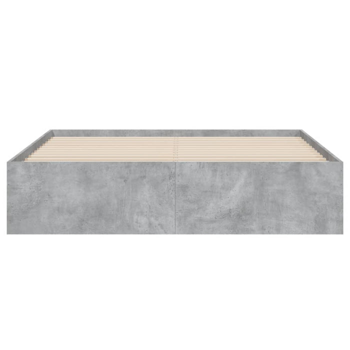 Cadru de pat cu sertare, gri beton, 150x200 cm, lemn prelucrat - WALTI WALTI