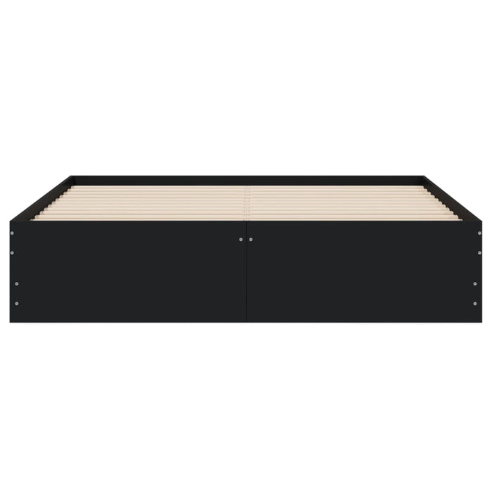 Cadru de pat cu sertare, negru, 140x200 cm, lemn prelucrat WALTI