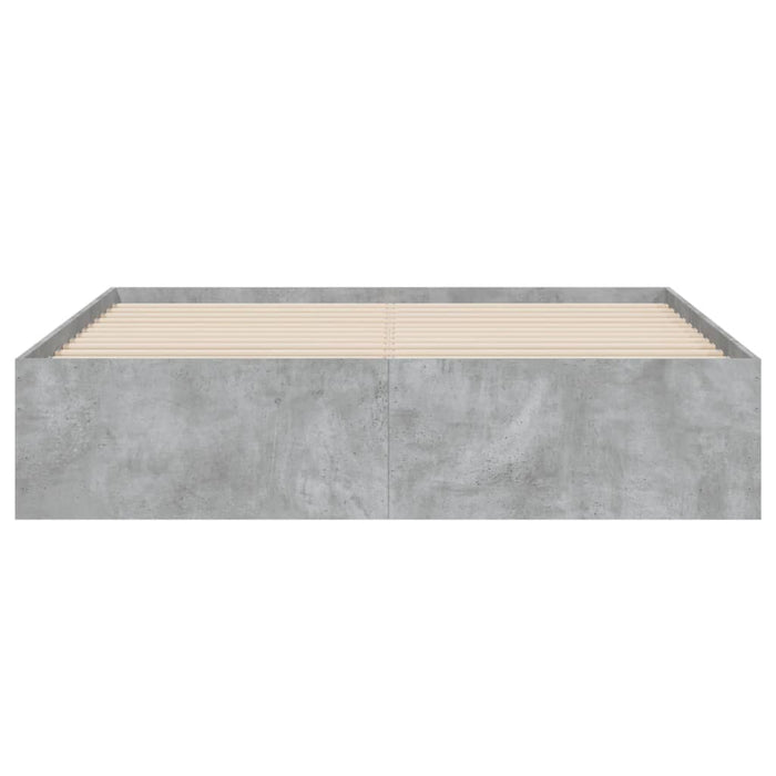 Cadru de pat cu sertare, gri beton, 140x200 cm, lemn prelucrat - WALTI WALTI