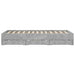 Cadru de pat cu sertare, gri beton, 140x200 cm, lemn prelucrat - WALTI WALTI