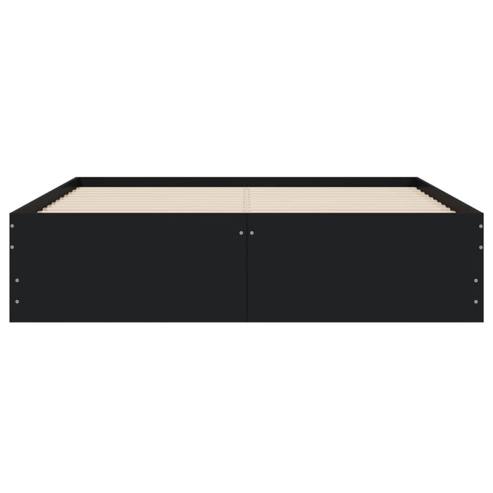 Cadru de pat cu sertare, negru, 120x200 cm, lemn prelucrat WALTI