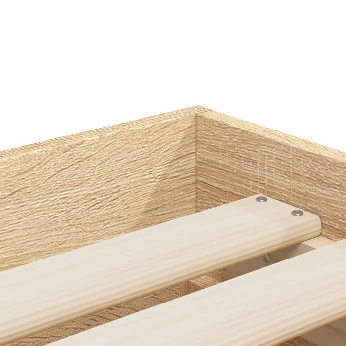 Cadru de pat cu sertare stejar sonoma 100x200 cm lemn prelucrat WALTI
