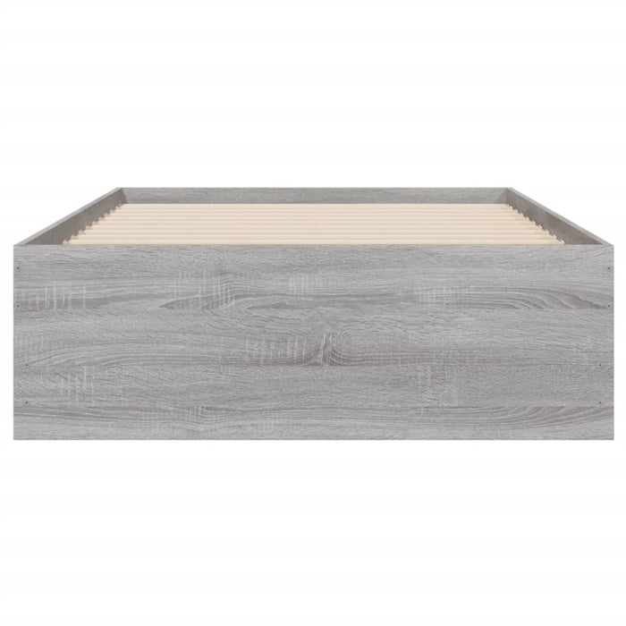 Cadru de pat cu sertare gri sonoma 100x200 cm lemn prelucrat WALTI