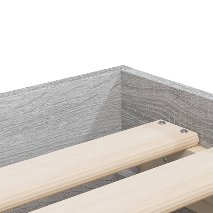 Cadru de pat cu sertare gri sonoma 100x200 cm lemn prelucrat WALTI