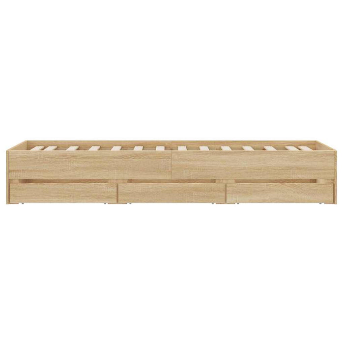 Cadru de pat cu sertare stejar sonoma 90x200 cm lemn prelucrat - WALTI WALTI