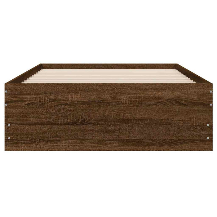 Cadru de pat cu sertare, stejar maro, 90x200 cm lemn prelucrat - WALTI WALTI