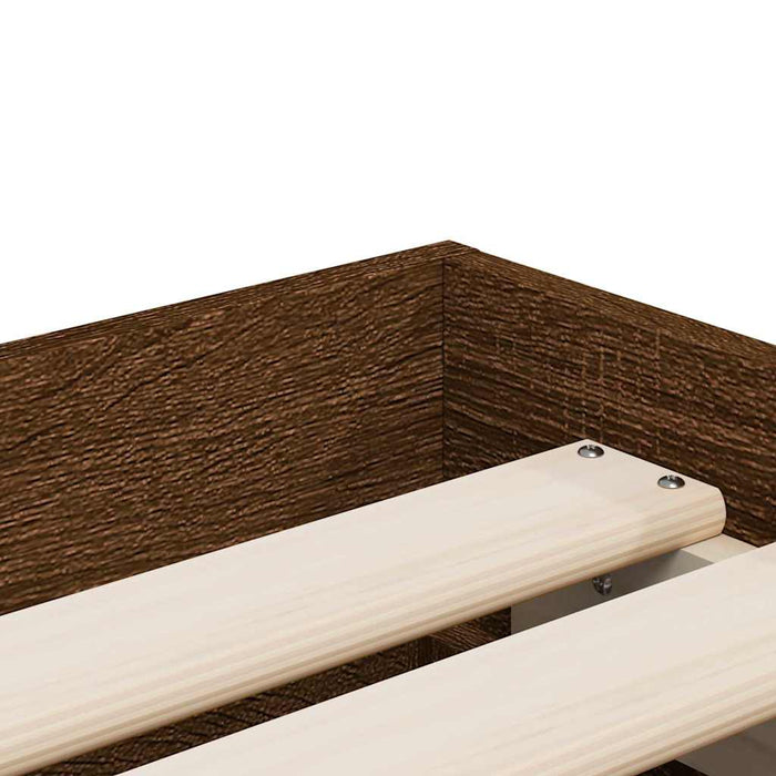 Cadru de pat cu sertare, stejar maro, 90x200 cm lemn prelucrat - WALTI WALTI