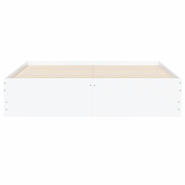 Cadru pat cu sertare alb extralucios 140x190 cm, lemn prelucrat WALTI