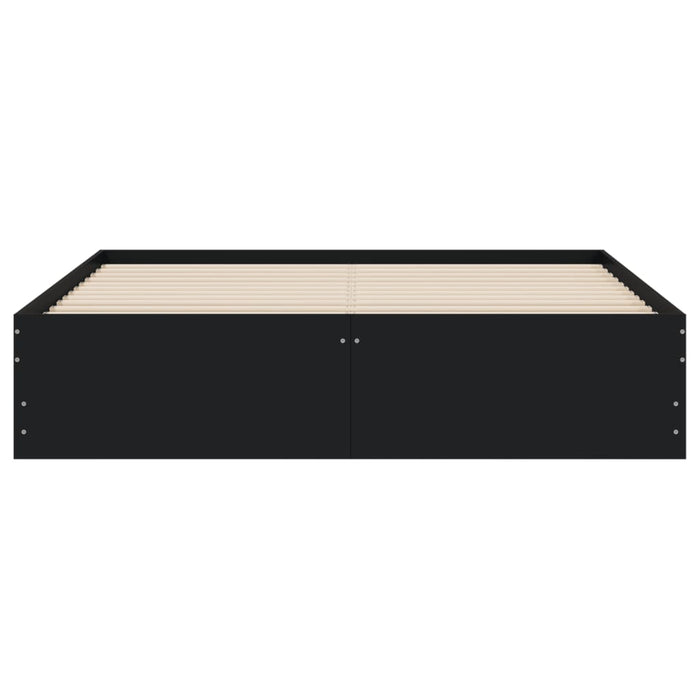 Cadru de pat cu sertare, negru, 140x190 cm, lemn prelucrat WALTI