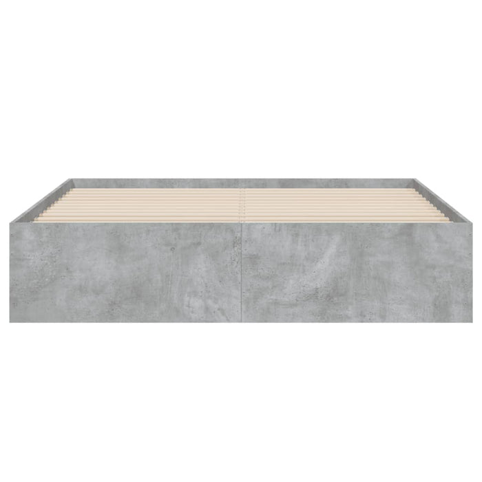 Cadru de pat cu sertare, gri beton, 140x190 cm, lemn prelucrat - WALTI WALTI