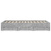 Cadru de pat cu sertare, gri beton, 140x190 cm, lemn prelucrat - WALTI WALTI