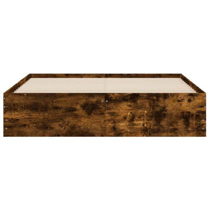 Cadru pat cu sertare stejar fumuriu 140x190 cm lemn prelucrat - WALTI WALTI