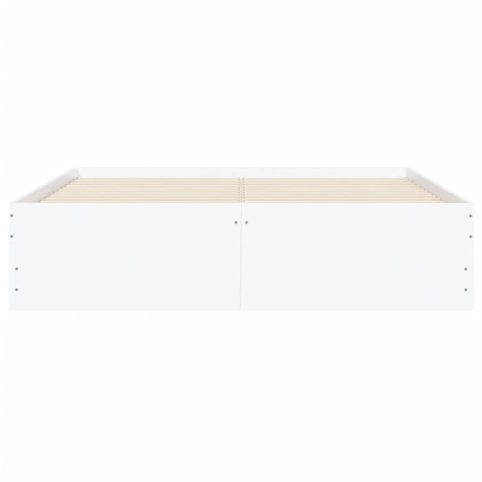 Cadru de pat cu sertare, alb, 135x190 cm, lemn prelucrat WALTI