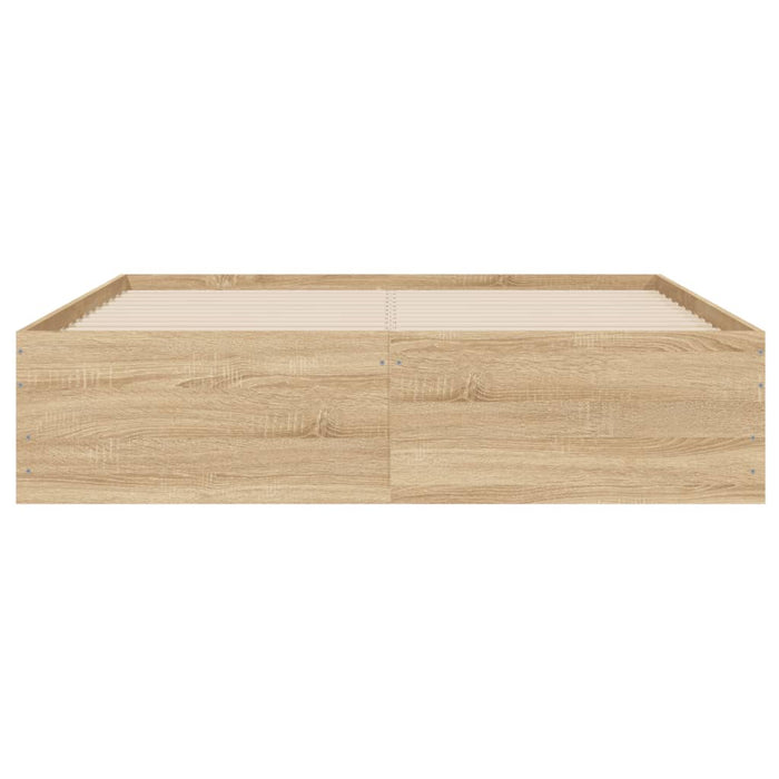 Cadru de pat cu sertare stejar sonoma 135x190 cm lemn prelucrat WALTI