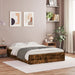 Cadru pat cu sertare stejar fumuriu 135x190 cm lemn prelucrat - WALTI WALTI
