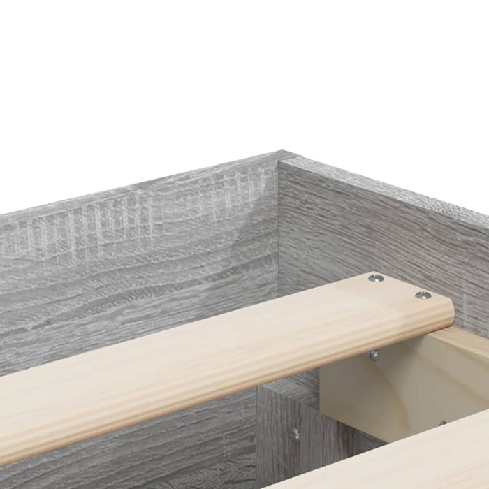 Cadru de pat cu sertare gri sonoma 120x190 cm lemn prelucrat WALTI