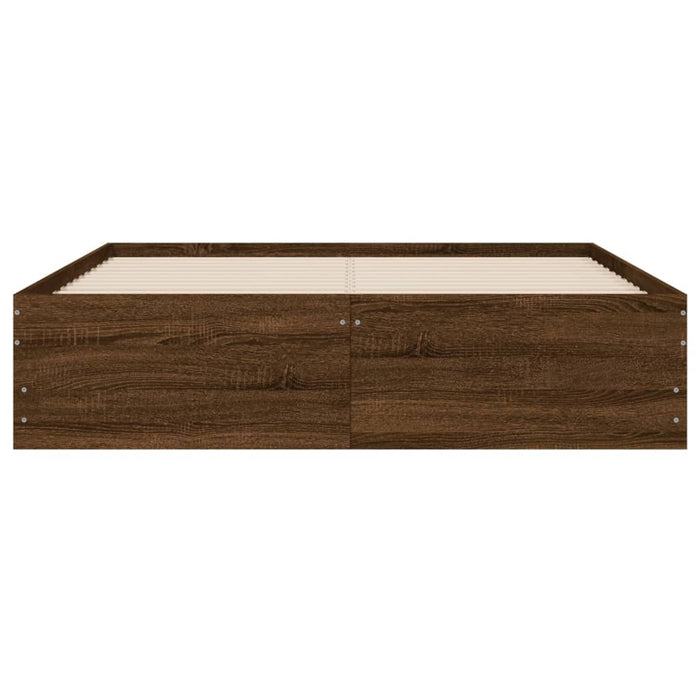 Cadru pat cu sertare stejar maro 120x190 cm lemn prelucrat WALTI
