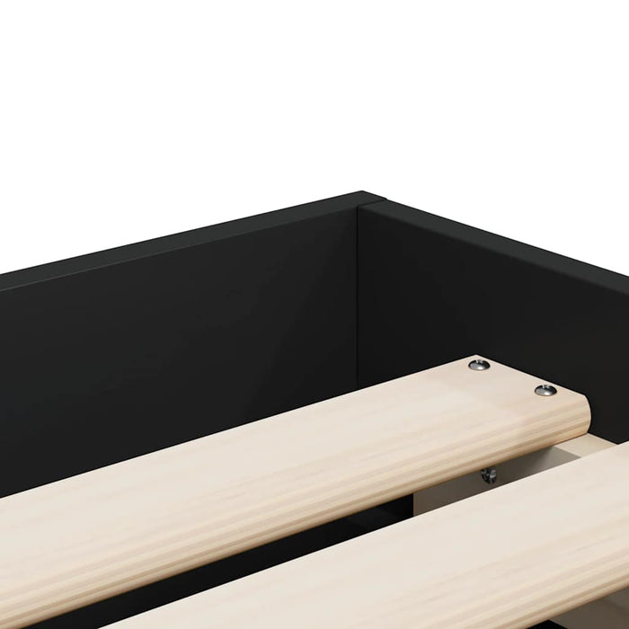 Cadru de pat cu sertare, negru, 90x190 cm, lemn prelucrat WALTI