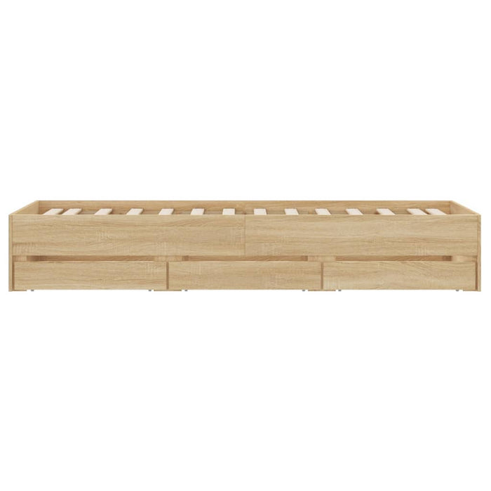 Cadru de pat cu sertare stejar sonoma 90x190 cm lemn prelucrat - WALTI WALTI