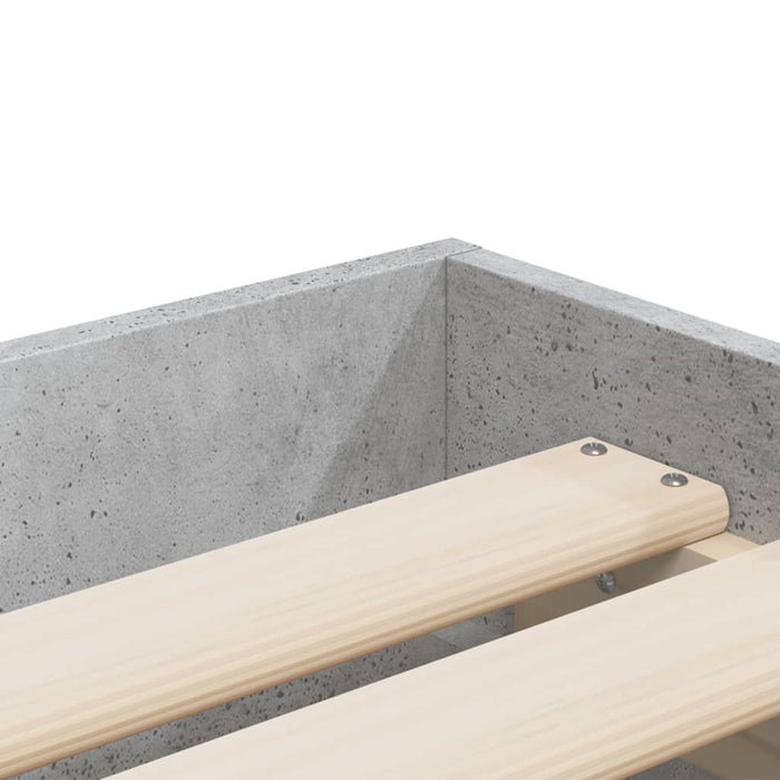 Cadru de pat cu sertare, gri beton, 90x190 cm, lemn prelucrat - WALTI WALTI